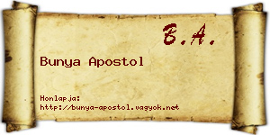Bunya Apostol névjegykártya